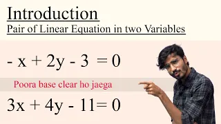 Class 10 | Pair of Linear Equation in Two Variables | Introduction | Chapter 3