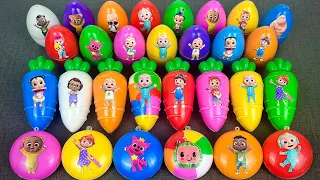 Washing Up Pinkfong, Cocomelon Rainbow Dinosaur Eggs with CLAY In Park ! Satisfying ASMR Videos