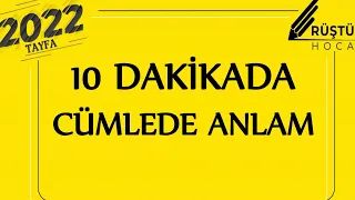 10 DAKİKADA | Cümlede Anlam | RÜŞTÜ HOCA