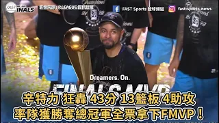 【P.LEAGUE+】辛特力 狂轟 43分 13籃板 4助攻 率隊奪總冠軍全票拿下FMVP !