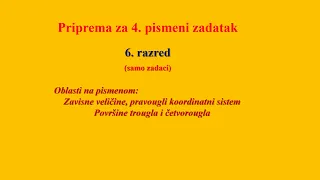 Priprema za 4. pismeni zadatak - 6. razred(samo zadaci)