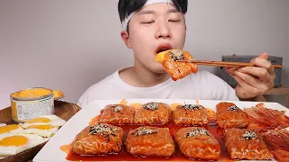 맵다 . . . . 불닭쌈 계란후라이 불닭팽이버섯 먹방 ! ! ! !  ASMR FIRE NOODLES WRAPS MUKBANG EATING SHOW