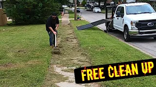 This WOMAN CALLED ME trying to HIRE my BUSINESS and I SURPRISED her FAMILY with a FREE LAWN CLEAN UP