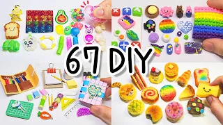 🍭 67 DIY Miniature Collection 🍭 | Pop-It, Squishy, School Supplies