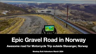 Motorcycle trip on epic gravel road in Norway