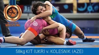 BRONZE WW - 58 kg: T. KIT (UKR) df. A. KOLESNIK (AZE) by VPO1, 3-1