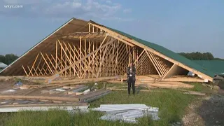 Damage left behind following Tornado Warning in Geauga, Trumbull Counties