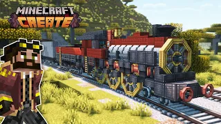 I built a HUGE FREIGHT TRAIN in Minecraft Create Mod!