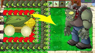 99 Gatling Pea Cob Cannon vs 999 Football Zombie - Plants vs Zombie