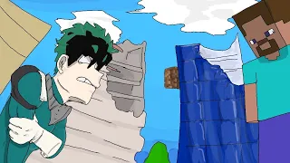 Minecraft Steve fights Deku.