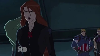 Black Widow tries to challenge Tony Stark to a Duel (Avengers Assemble Clip)