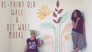 How to paint an Old wall | DIY Minimal Wall Mural Ft. Mayuri Shahane