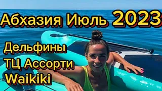 Абхазия Июль 2023, Плаваем на сапах, Наблюдаем за дельфинами, Обзор ТЦ Ассорти и Waikiki