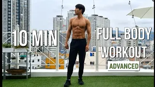 10 MIN FULL BODY WORKOUT TABATA (Fat Burning) ADVANCED  | 전신 운동 10분 타바타 (체지방 감소) 상급자