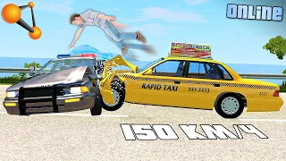 ТАКСИ НА ТОТ СВЕТ! Скоростные погони за ПСИХОМ ТАКСИСТОМ! - BeamNG.drive Online (BeamMP)