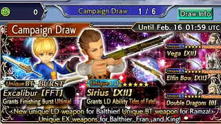 DFFOO Balthier Ld & Ramza Bt/Ld Pulls🎰 also ft. Weapon Showcase📖