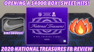 OPENING A $4000 BOX! SWEET HITS!🔥| 2020 Panini National Treasures Football Hobby Box Break/Review