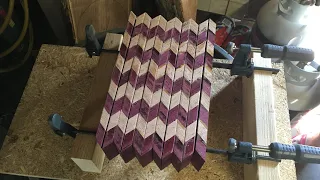 #26 - Wood Turning - Purple Heart and Red Oak Chevron