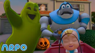 Terrific Ghost Train Trouble! | ARPO The Robot | Spooky Play | Halloween Cartoons for Kids