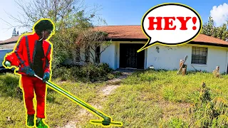 Michael Jackson IMPERSONATOR CAUGHT While MOWING OVERGROWN Yard For FREE Without Permission!!
