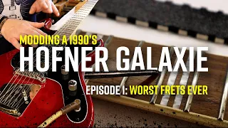 Rescuing a Hofner Galaxie Guitar from the WORST Factory Frets EVER - Guitar Restoration