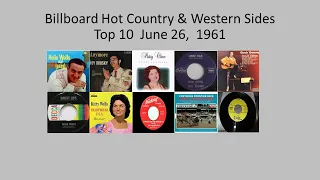 Billboard Top 10, Hot Country & Western Sides, Jun. 26, 1961