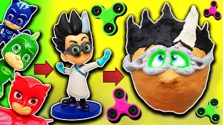 Trolls & PJ Masks Fidget Spinner PlayDoh Drill N Fill Romeo Transformation! Owlette, Poppy & Branch!