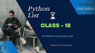 Day 18  Introduction to Lists in Python | Python Tutorial  | Python Lists And List Functions