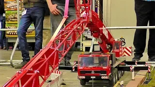 LARGEST XXXL 100KG RC SCALE 1:8 MODEL MOBILE CAR CRANE AT WORK AND IN MOTION