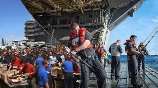 Can US Navy Crews Catch Fish to Feed Themselves? - Fishing off an Aircraft Carrier