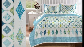 Cathedral Window Project "Seaglass Serenity" quilt - Use your green and teal scraps!