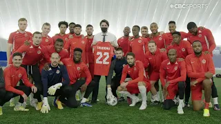 Justin Trudeau meets the Canadian men's national soccer team