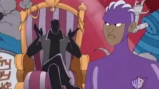 Static Shock Ebon frames Rubberband man