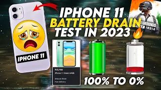 IPHONE 11 BATTERY DRAIN TEST IN 2023🔥| 0% TO 100% BATTERY DRAIN TEST IN IPHONE 11• IPHONE 11 BGMI🎮