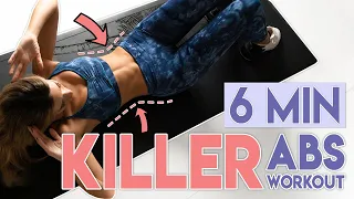 KILLER 6 PACK ABS 🔥 Flat Stomach & Belly Fat Burn | 6 min Workout