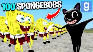 100 SPONGEBOBS vs 1 CARTOON CAT! (Garry's Mod Sandbox) | JustJoeKing