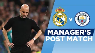 PEP GUARDIOLA REACTS TO CHAMPIONS LEAGUE EXIT | REAL MADRID 3-1 MAN CITY (6-5 agg)