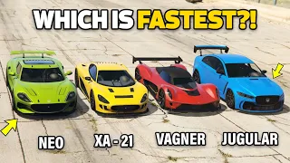 GTA 5 ONLINE - NEO VS XA-21 VS VAGNER VS JUGULAR (WHICH IS FASTEST?)