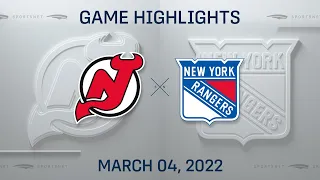 NHL Highlights | Devils vs. Rangers - Mar 4, 2022