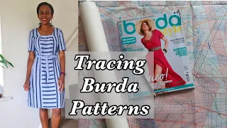 SEWING BURDA 05/2021 107 DRESS Pt.1 | Tracing Burda Patterns & Adding Seam Allowance