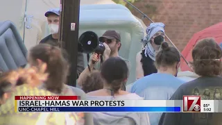 Israel-Hamas war protest encampment at UNC