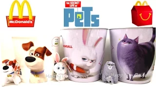 2016 THE SECRET LIFE OF PETS MOVIE THEATERS POPCORN BUCKETS COLLECTION VS McDONALD'S HAPPY MEAL TOYS