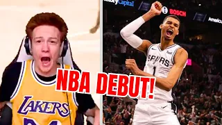 WEMBY NBA DEBUT! Reacting to Spurs vs Mavs!