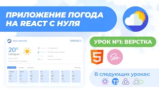 React приложение с нуля | Верстка | Погода на React с нуля #1