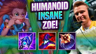 HUMANOID IS INSANE WITH ZOE! - FNC Humanoid Plays Zoe MID vs Orianna! | Preseason 2022