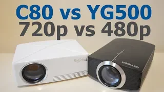 YG500 vs C80, 480p vs 720p, Проектор Projector.