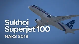 Sukhoi Superjet 100 с «саберлетами» МАКС-2019