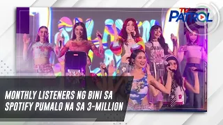 Monthly listeners ng BINI sa Spotify pumalo na sa 3-Million | TV Patrol