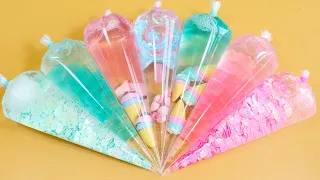 Making PINKMINT CLEAR Slime with Piping Bags! Most Satisfying Slime Video★ASMR★#ASMR#PipingBags