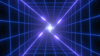 Twisted Neon Tunnel Grid of Futuristic Synthwave Retro 80s Lights 4K DJ Visuals Loop Background